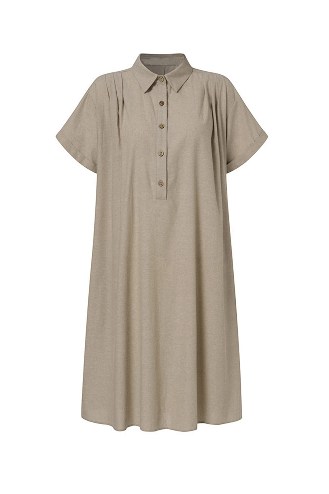 R&B | Knopfverschluss Baumwoll-Leinen Strandkleid