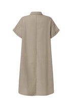 R&B | Knopfverschluss Baumwoll-Leinen Strandkleid