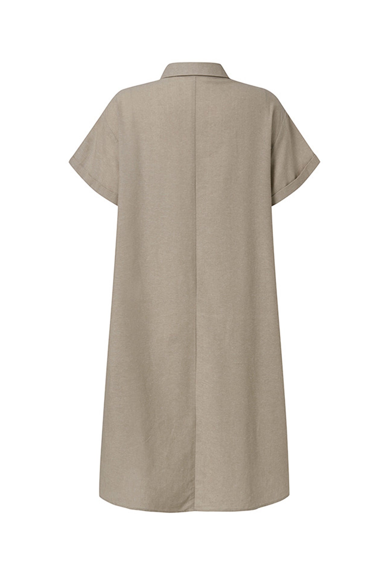 R&B | Knopfverschluss Baumwoll-Leinen Strandkleid