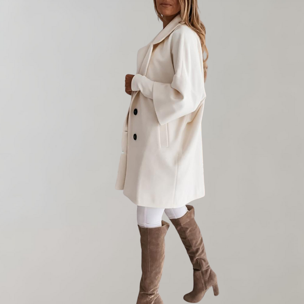 R&B | Wintermantel mit Breitem Revers für Damen - Zweireihig