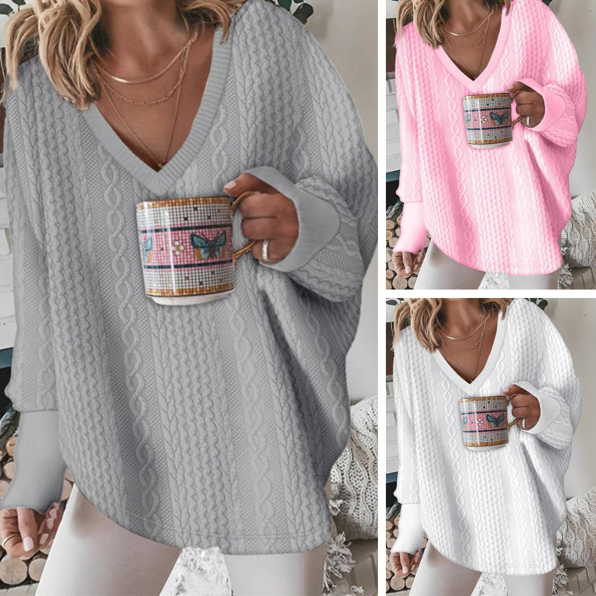 R&B | Klassisches Sweatshirt mit V-Ausschnitt für Mühelosen Stil und Wärme
