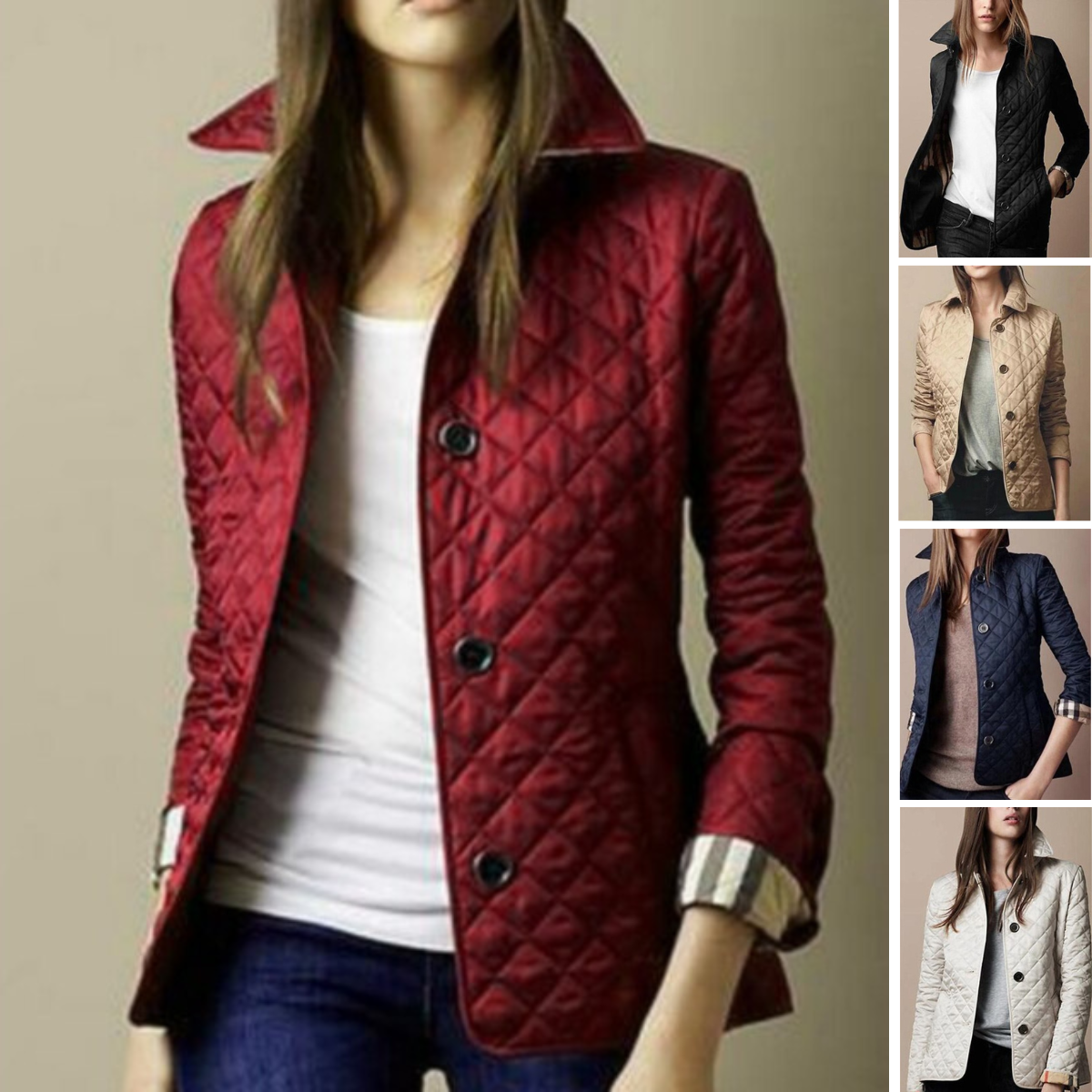 R&B | Damen Stilvolle Karierte Jacke Mit Reverskragen