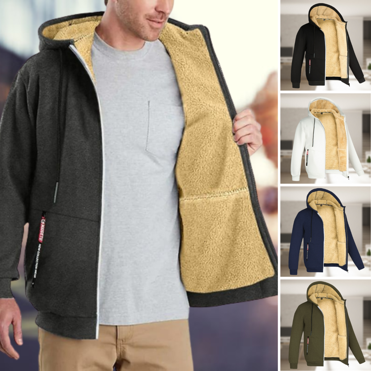 R&B | Winterjacke mit Fleecekapuze