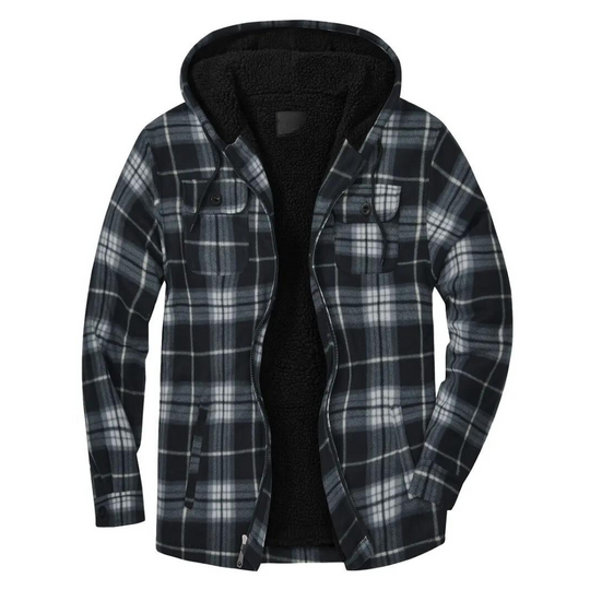 R&B - Kariertes Herrenjacke mit Kapuze