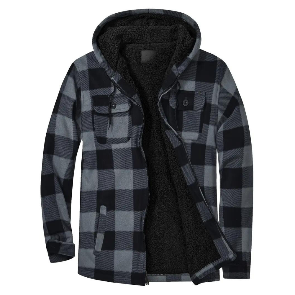 R&B | Kariertes Herrenjacke mit Kapuze
