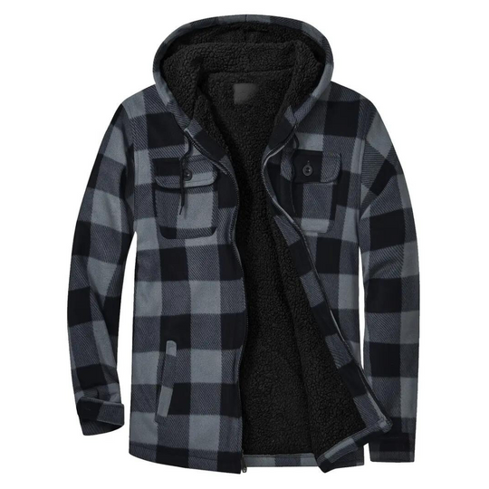 R&B - Kariertes Herrenjacke mit Kapuze