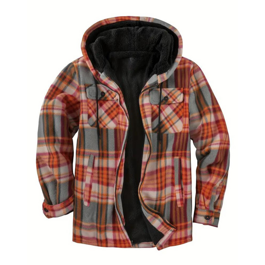 R&B - Kariertes Herrenjacke mit Kapuze