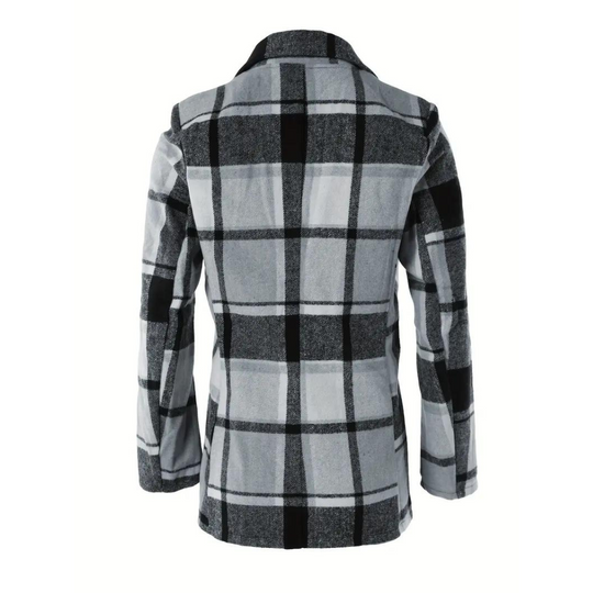 R&B | Kariertes Jacke mit Klassischem Kragen Polyester/wolle Stilvoll und Komfortabel