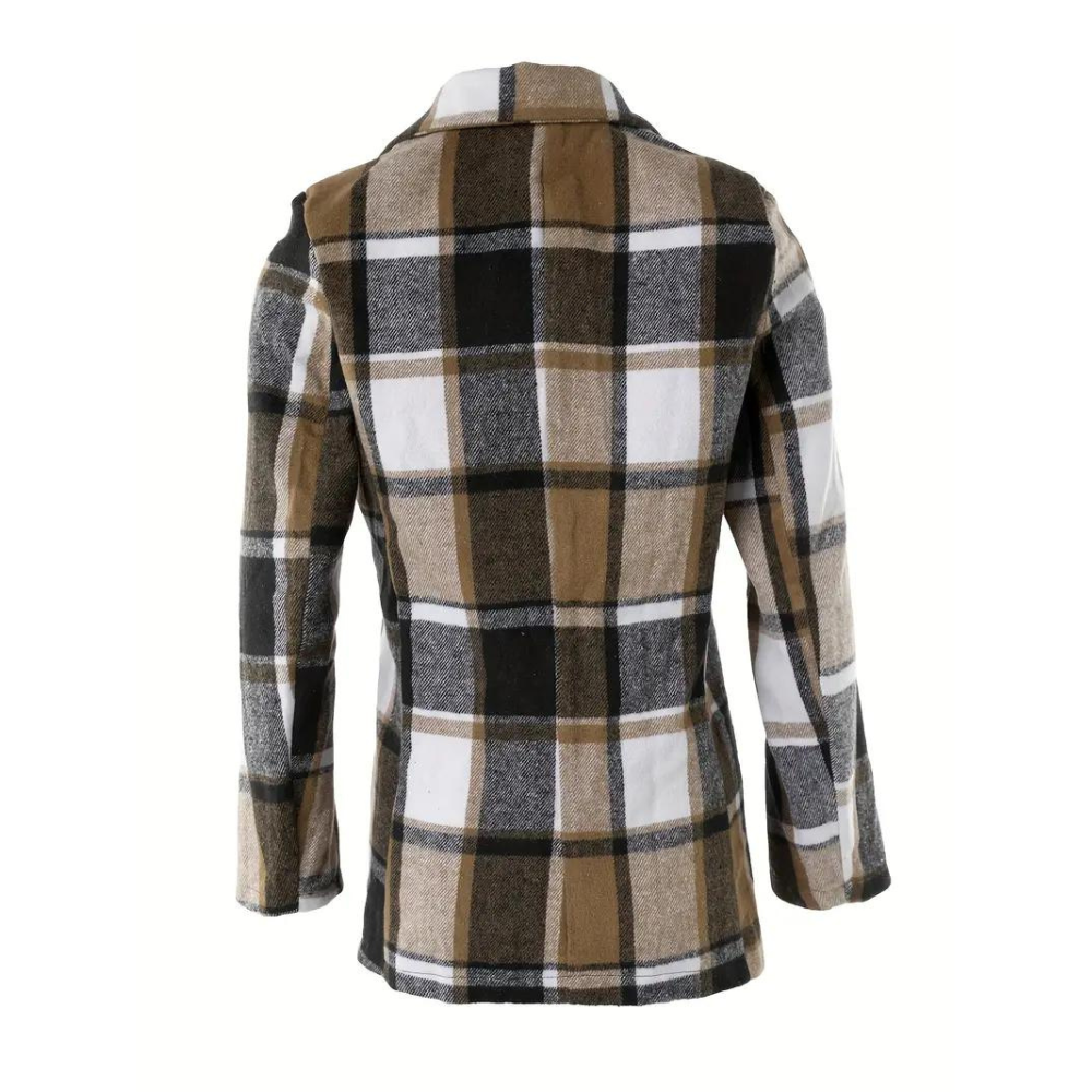 R&B | Kariertes Jacke mit Klassischem Kragen Wollmischung Komfortabel und Schick