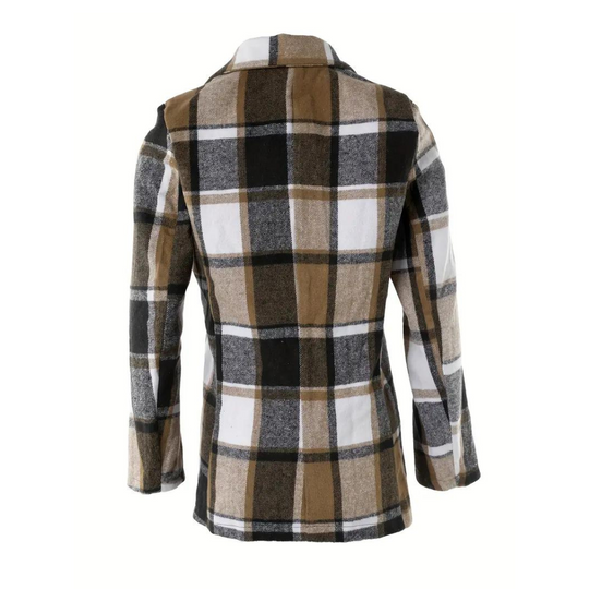 R&B | Kariertes Jacke mit Klassischem Kragen Polyester/wolle Stilvoll und Komfortabel