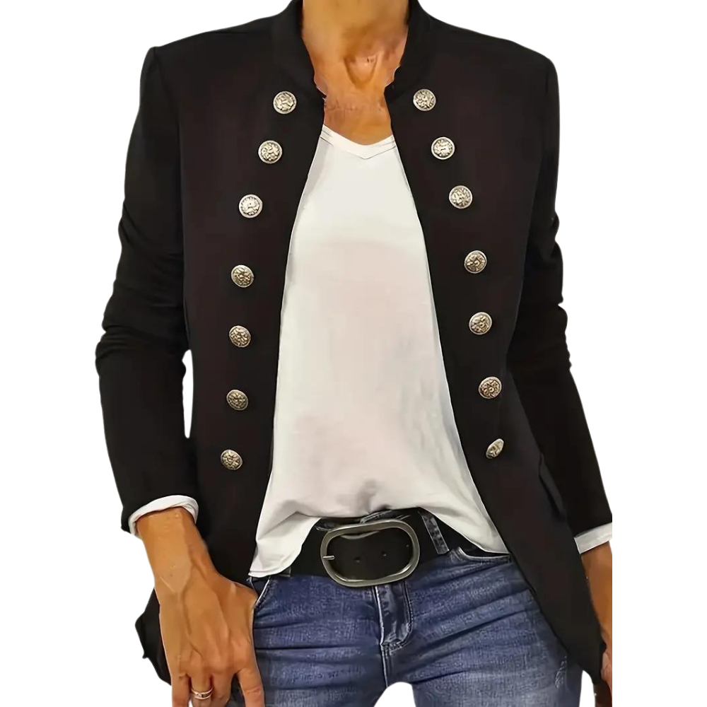 R&B | Blazer mit Vorderknöpfen in Schwarz - Stilvoll und Vielseitig