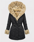 Warme Winterjacke Mit Pelzfütterung Damen