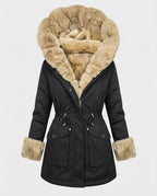 Warme Winterjacke Mit Pelzfütterung Damen
