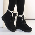 Wasserdichte, fleecegefütterte, rutschfeste Winterstiefel mit Schnürsenkeln R&B