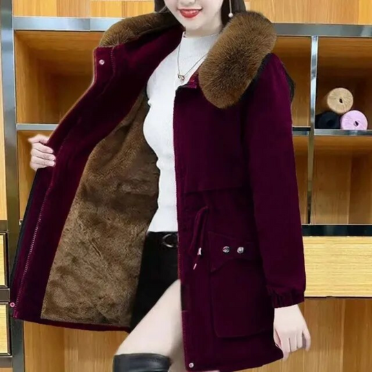 R&B | Lässiger Winterparka mit veganem Pelz für Frauen Ideal für den Winter