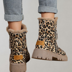 R&B | Leopardenmuster Flache Kurze Stiefel
