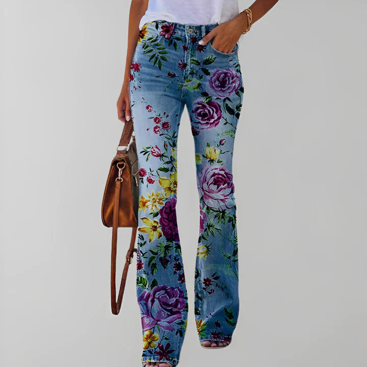R&B - Gerade jeans mit blumendruck