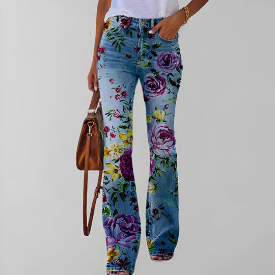 R&B - Gerade jeans mit blumendruck