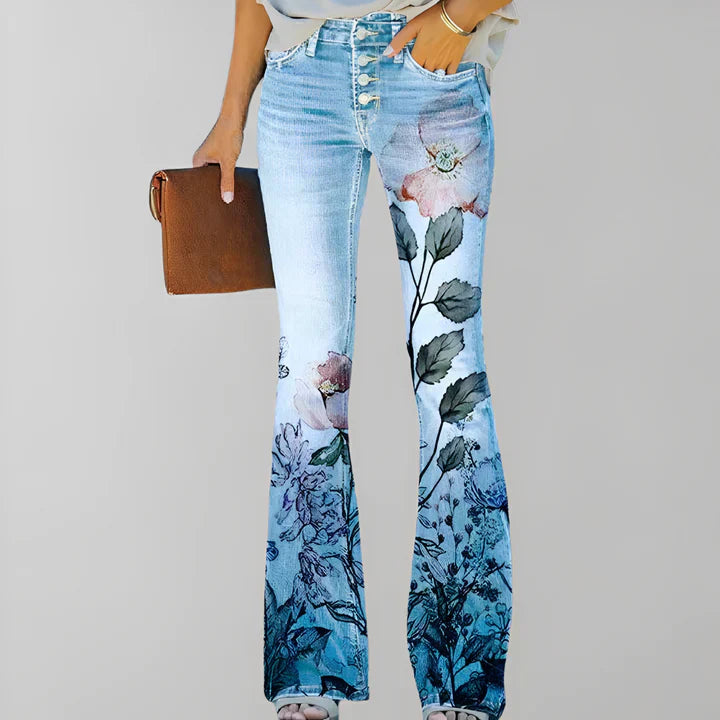 R&B - Gerade jeans mit blumendruck