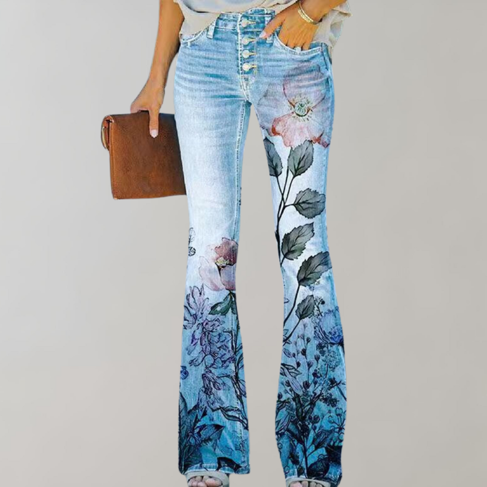 R&B | Ausgestellte Hose mit Knopfleiste