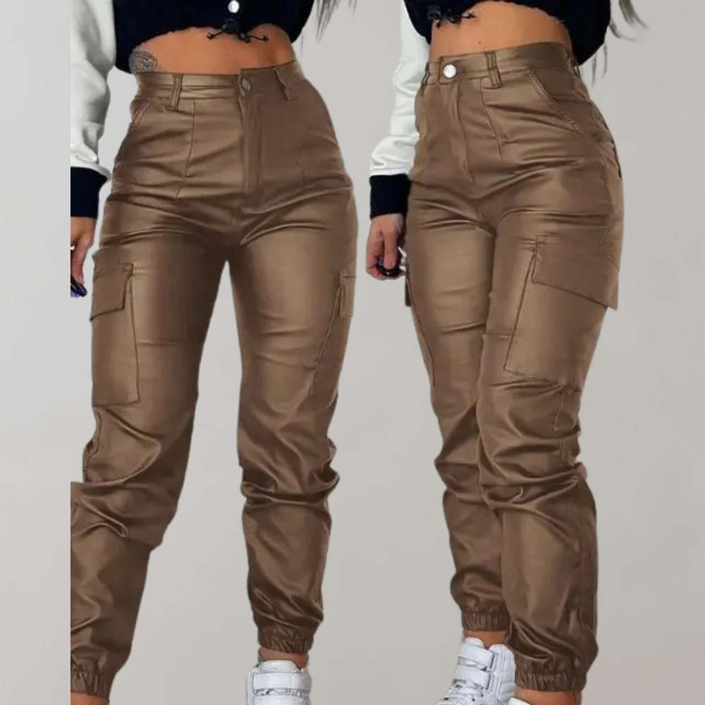 R&B | Damen Cargo Hose mit Hoher Taille und Taschen