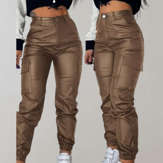 R&B | Damen Cargo Hose mit Hoher Taille und Taschen