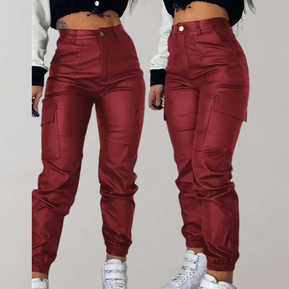 R&B | Damen Cargo Hose mit Hoher Taille und Taschen