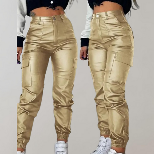 R&B | Damen Cargo Hose mit Hoher Taille und Taschen