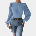 R&B | Strickbluse mit Chiffonärmeln Polyester Elegantes Design