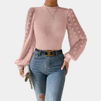 R&B | Strickbluse mit Chiffonärmeln Polyester Elegantes Design