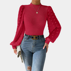 R&B | Strickbluse mit Chiffonärmeln Polyester Elegantes Design