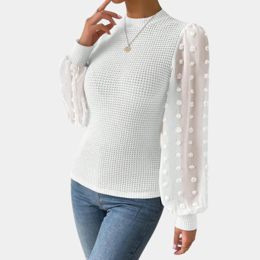 R&B | Strickbluse mit Chiffonärmeln Polyester Elegantes Design