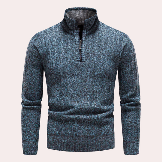 R&B | Herrenpullover mit Rollkragen und Reißverschluss