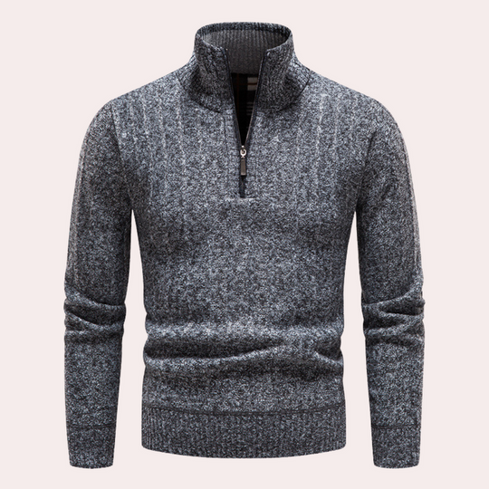 R&B | Herrenpullover mit Rollkragen und Reißverschluss
