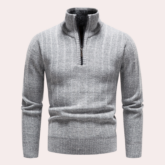 R&B | Herrenpullover mit Rollkragen und Reißverschluss