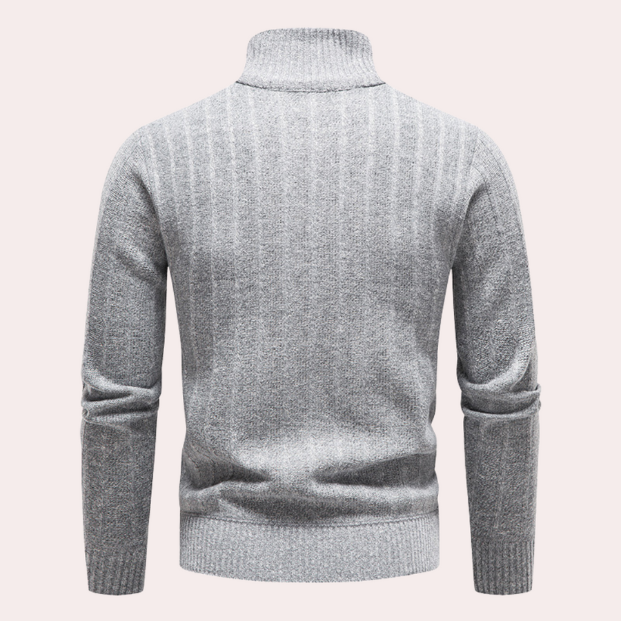 R&B | Herrenpullover mit Rollkragen und Reißverschluss