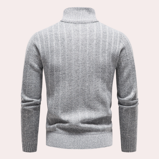R&B | Herrenpullover mit Rollkragen und Reißverschluss