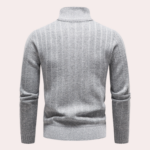 R&B | Herrenpullover mit Rollkragen und Reißverschluss