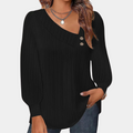R&B | Rippstrickbluse mit Knöpfen Polyester Komfortabel und Trendy