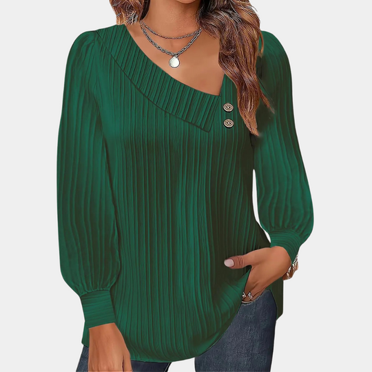 R&B | Rippstrickbluse mit Knöpfen Polyester Komfortabel und Trendy