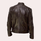 R&B | Herren Lederjacke - Biker Stil mit Stehkragen