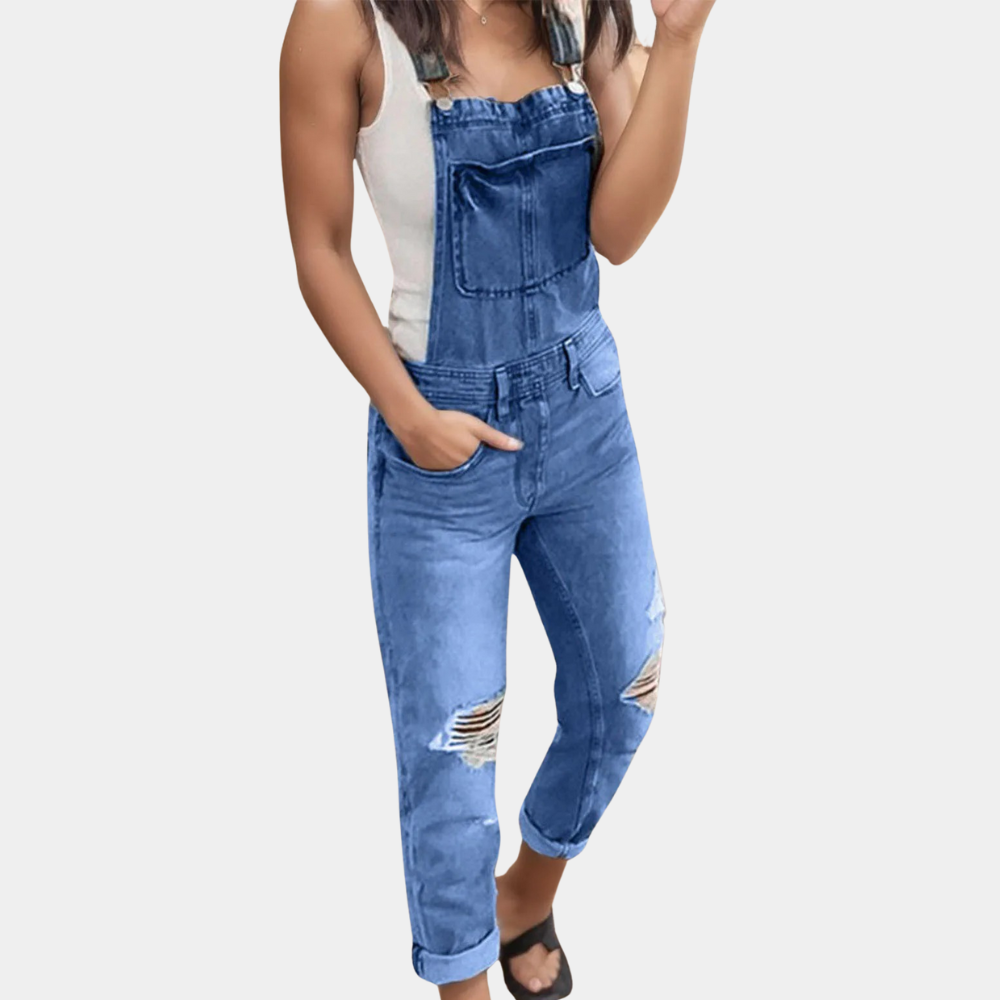 R&B | Zerrissene Denim-Latzhose