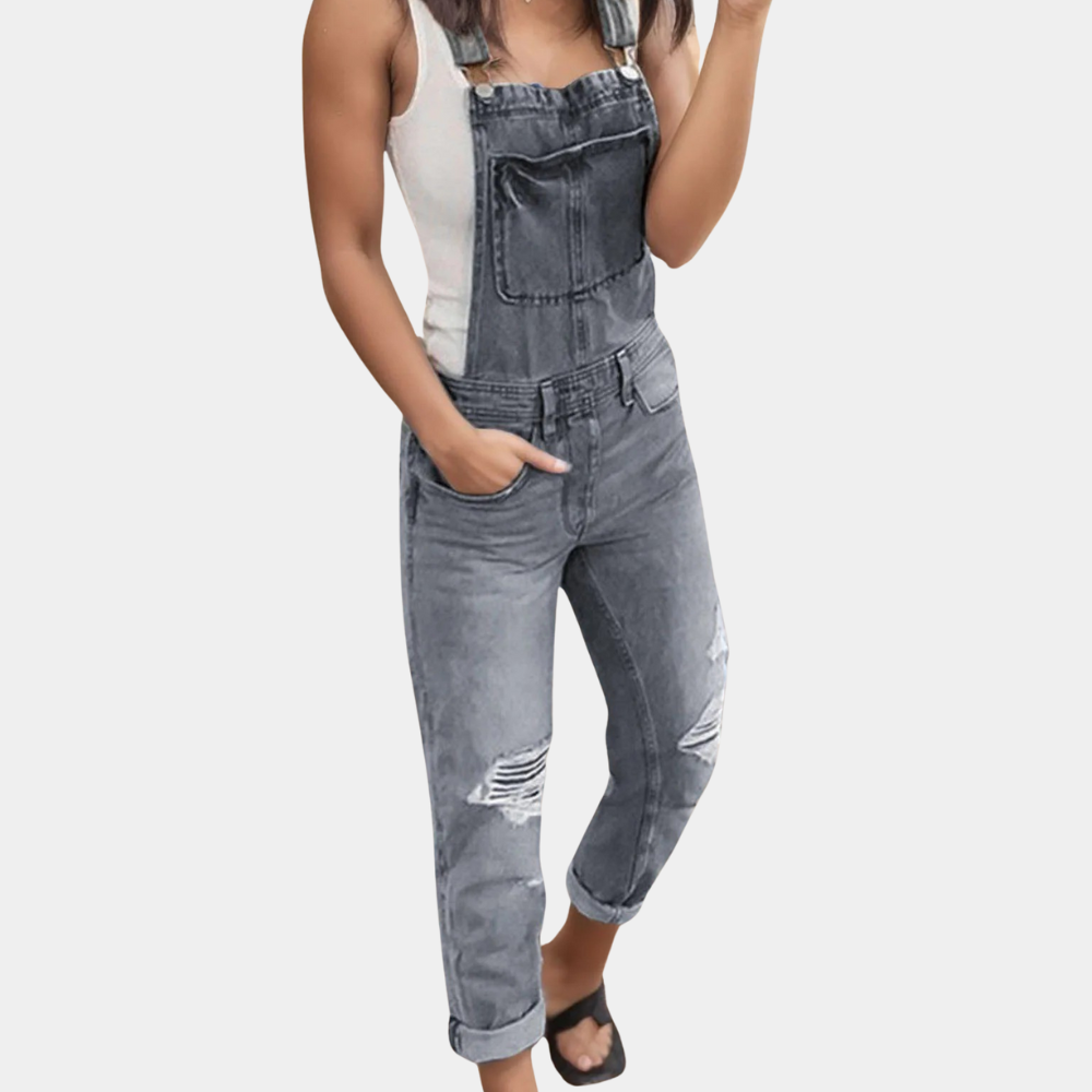 R&B | Zerrissene Denim-Latzhose