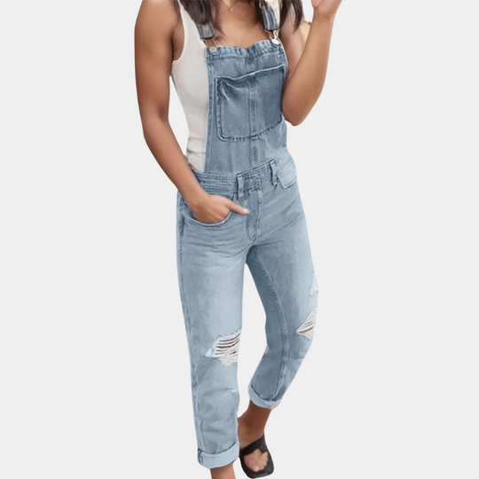 R&B | Zerrissene Denim-Latzhose