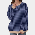 Übergroßer Und Gestreifter Pullover Für Damen