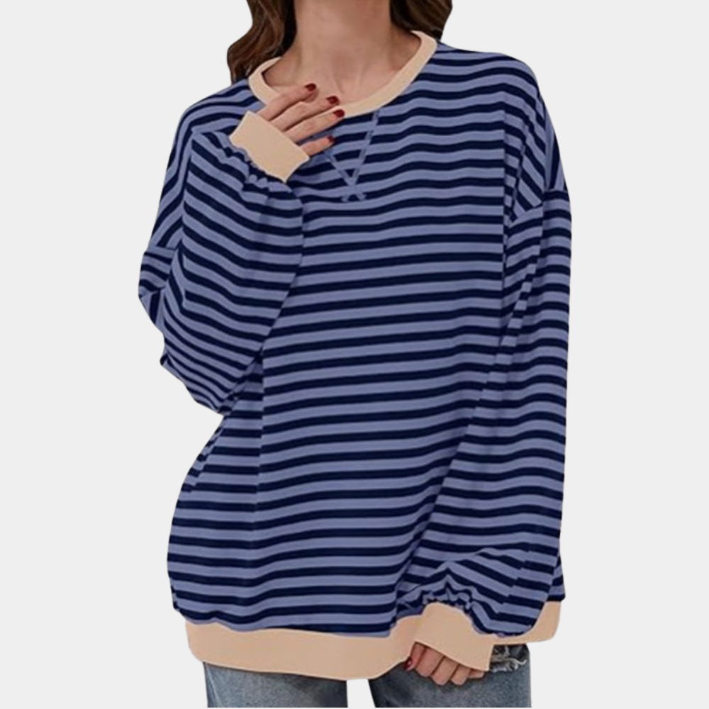 R&B | Übergroßer und Gestreifter Pullover für Damen