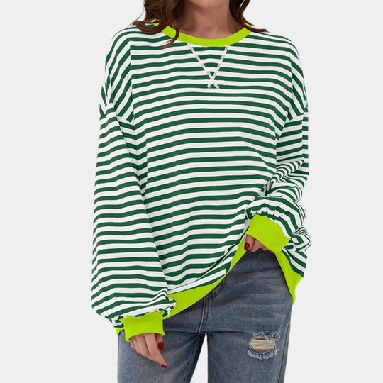 Übergroßer Und Gestreifter Pullover Für Damen