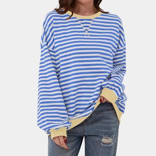 Übergroßer Und Gestreifter Pullover Für Damen