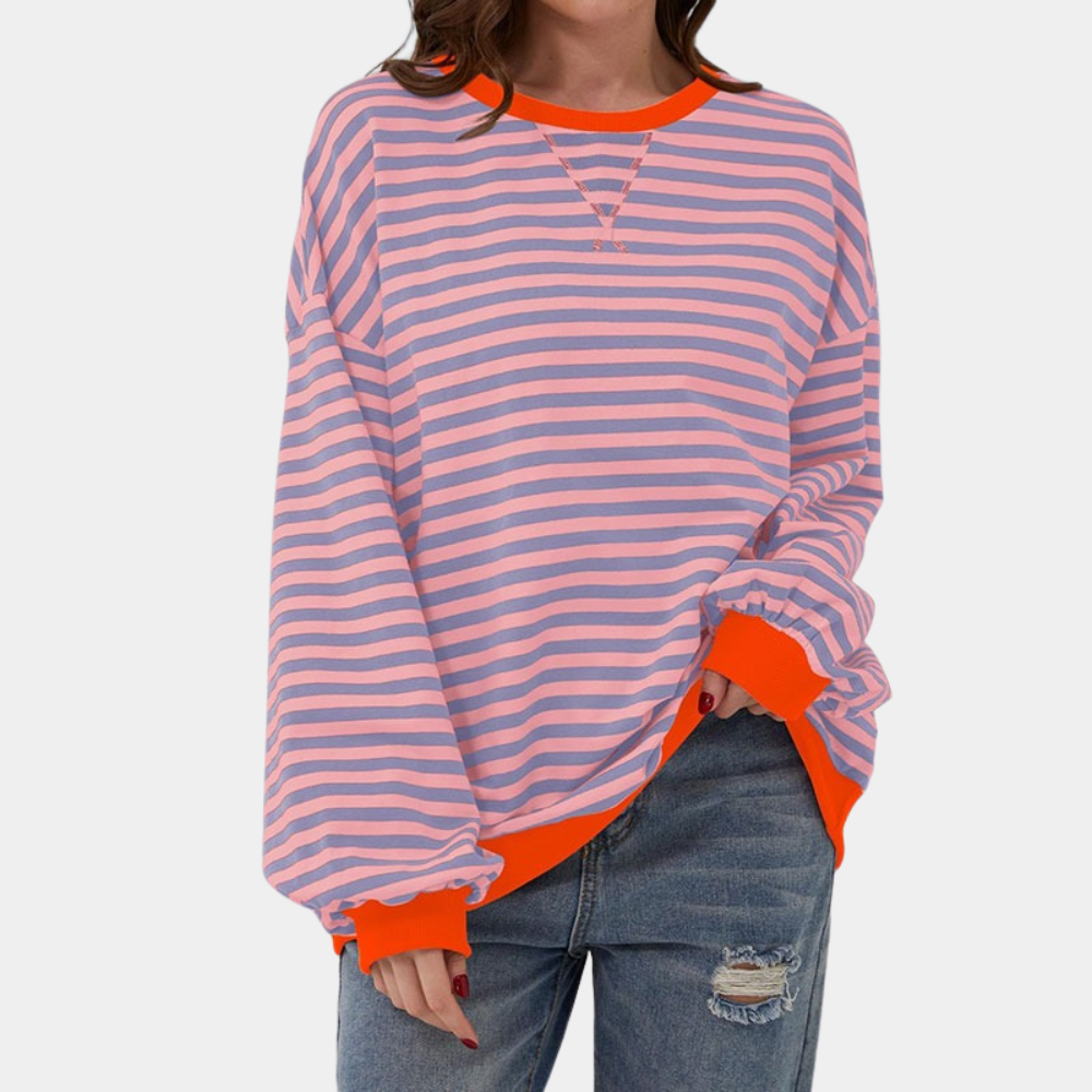 R&B | Übergroßer und Gestreifter Pullover für Damen