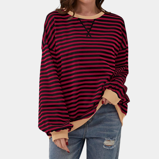 R&B | Übergroßer und Gestreifter Pullover für Damen